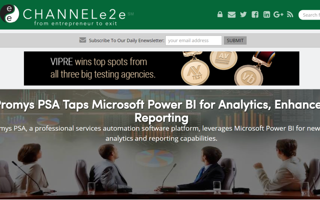 Interesting article by Ty Trumbull of ChannelE2E about Promys PSA’s new Intuitive & Easy to Understand Executive Reporting & Trending Analytics Based on an Integration with Microsoft Power BI