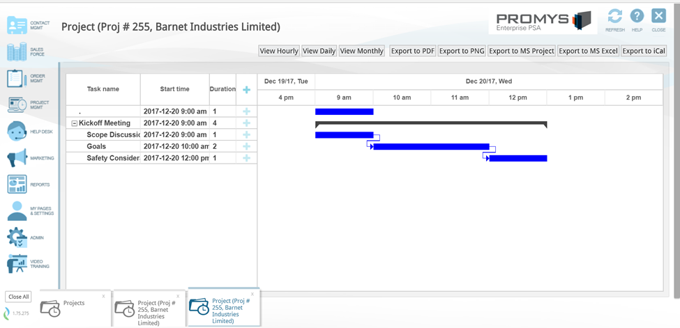 Promys PSA business software releases  easy to use and powerful Project Management functionality